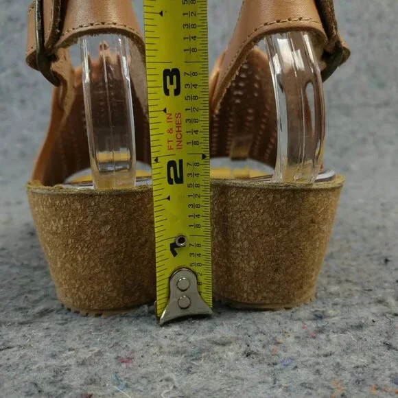 Eric Michael Wedge Sandals Womens 36 EU Phoebe Cork Heel Slingback Slip On Taupe - Picture 4 of 11